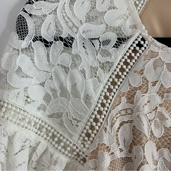 NWT Vince Camuto Scalloped Hem White Lace Dress, size 8 - Picture 8 of 14